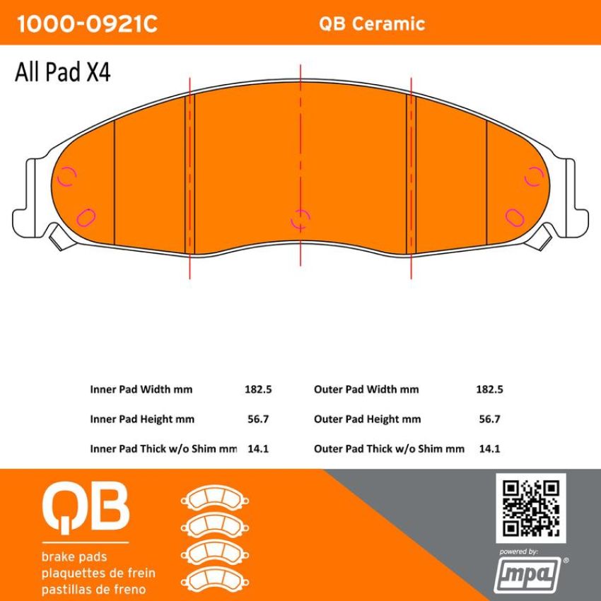 MPA 1000-0921C QB Ceramic Brake Pads