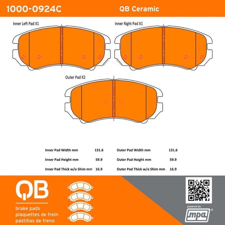 MPA 1000-0924C QB Ceramic Brake Pads