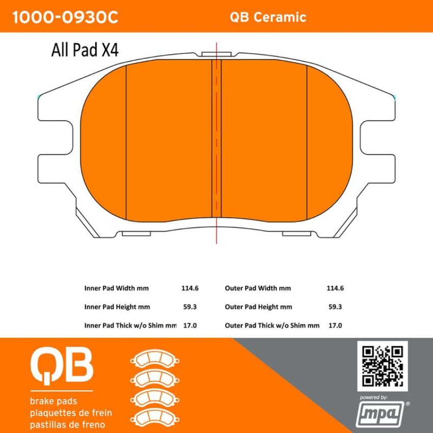 MPA 1000-0930C QB Ceramic Brake Pads
