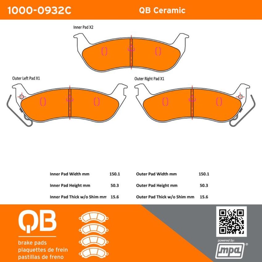 MPA 1000-0932C QB Ceramic Brake Pads