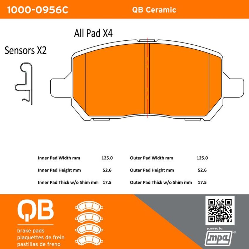MPA 1000-0956C QB Ceramic Brake Pads
