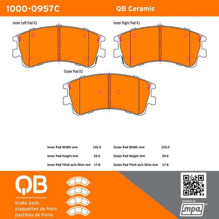 MPA 1000-0957C QB Ceramic Brake Pads
