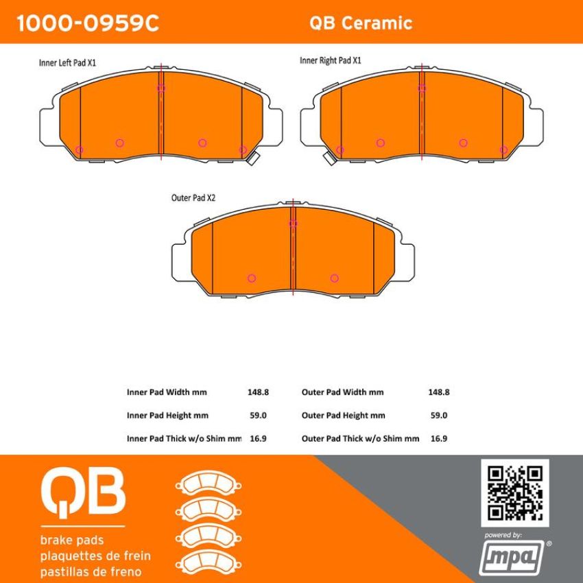 MPA 1000-0959C QB Ceramic Brake Pads