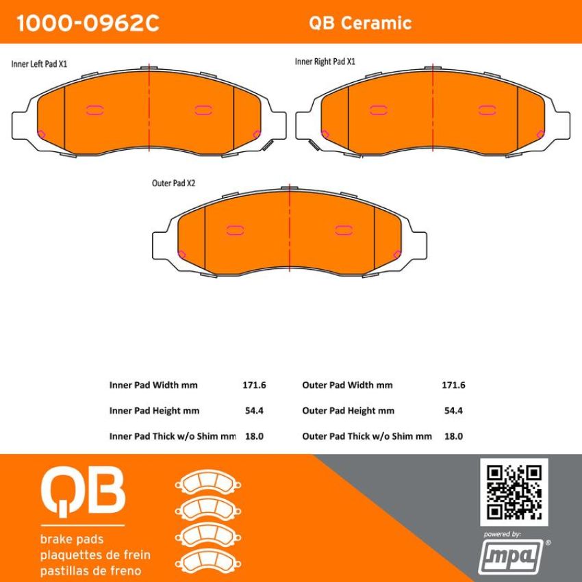 MPA 1000-0962C QB Ceramic Brake Pads