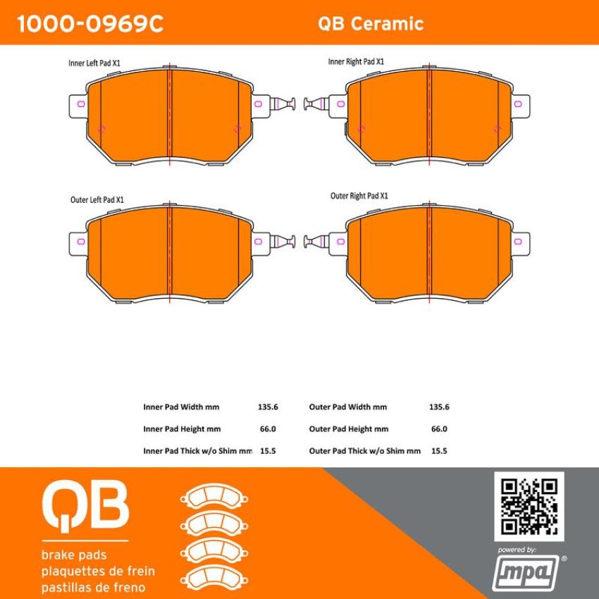 MPA 1000-0969C QB Ceramic Brake Pads