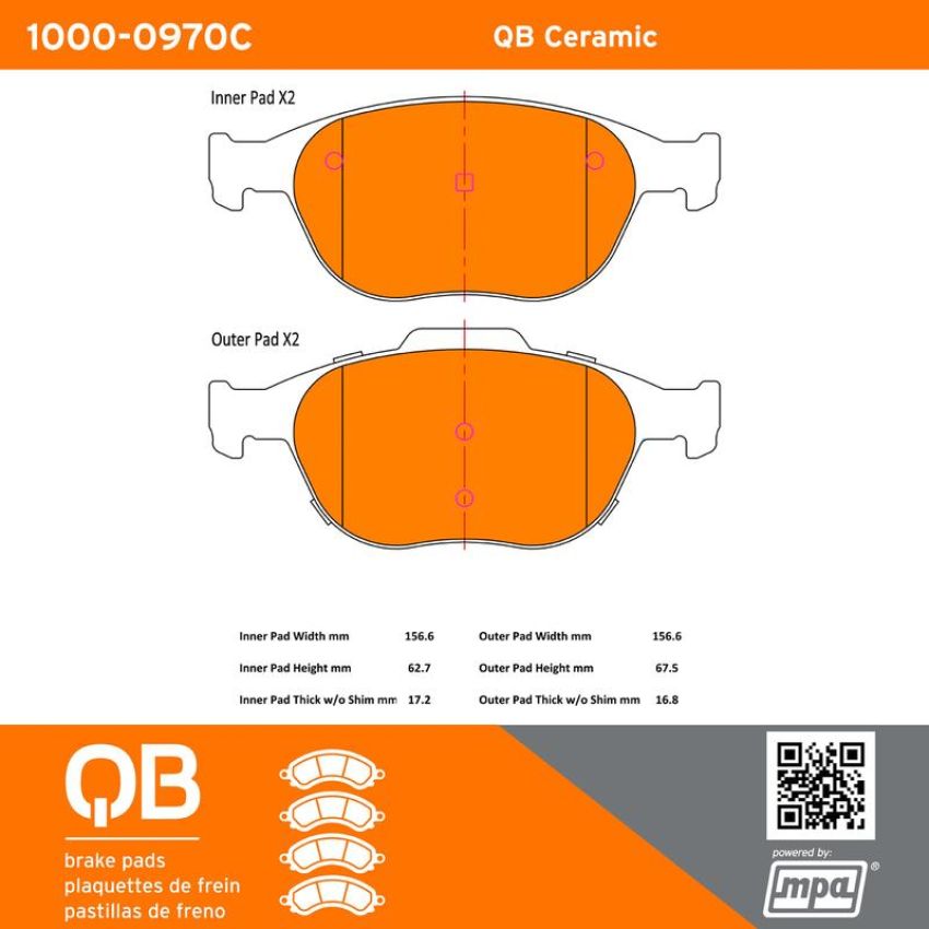 MPA 1000-0970C QB Ceramic Brake Pads