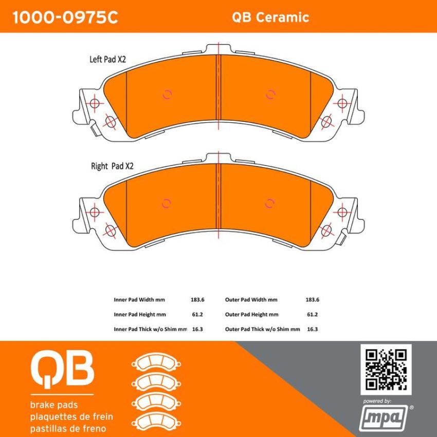 MPA 1000-0975C QB Ceramic Brake Pads
