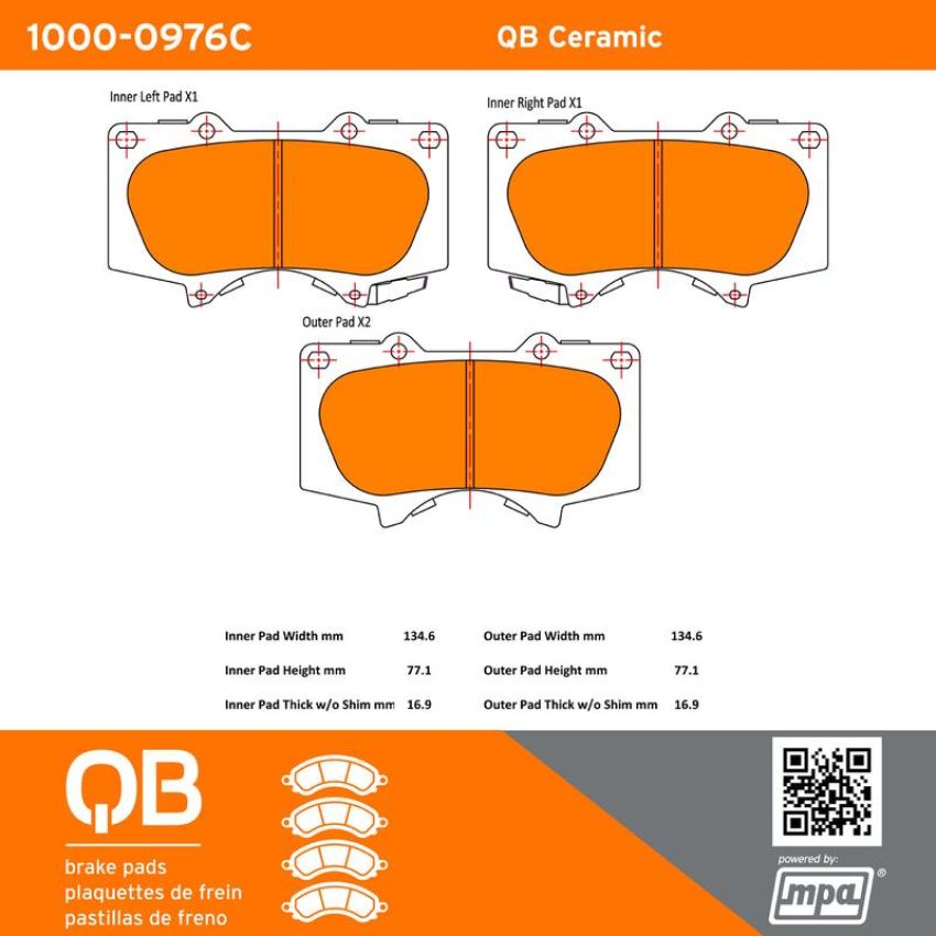 MPA 1000-0976C QB Ceramic Brake Pads