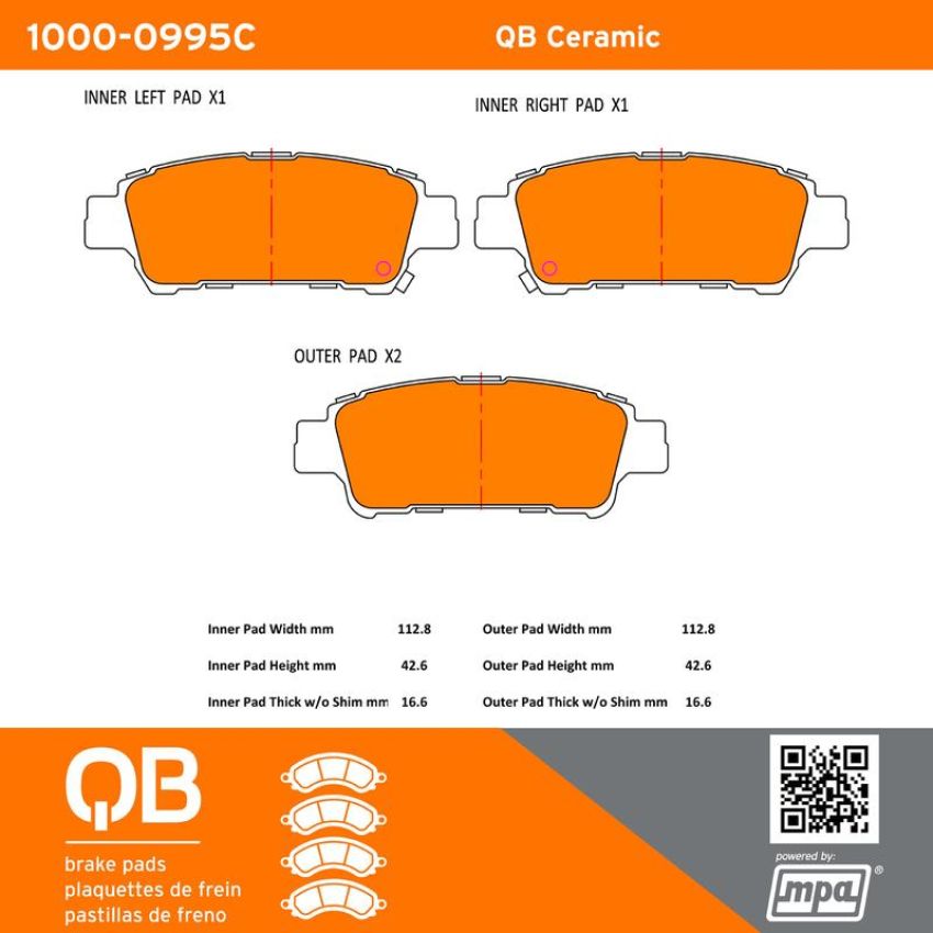 MPA 1000-0995C QB Ceramic Brake Pads