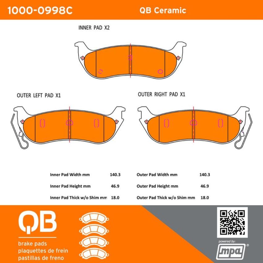 MPA 1000-0998C QB Ceramic Brake Pads