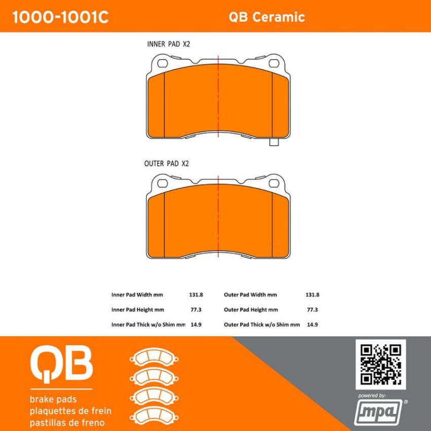 MPA 1000-1001C QB Ceramic Brake Pads