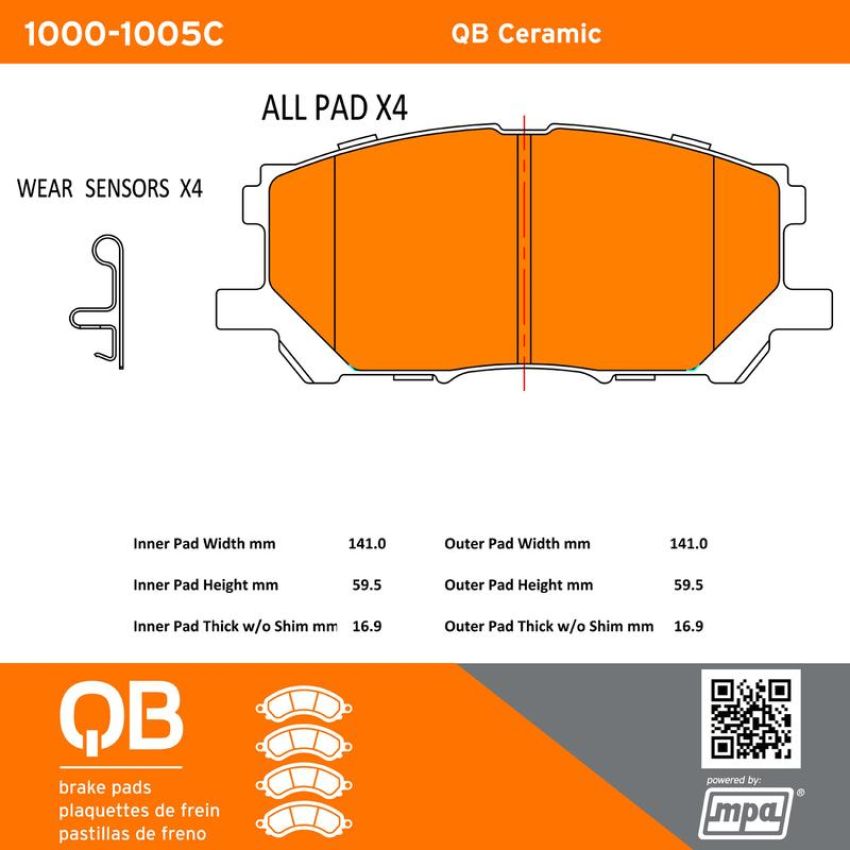 MPA 1000-1005C QB Ceramic Brake Pads