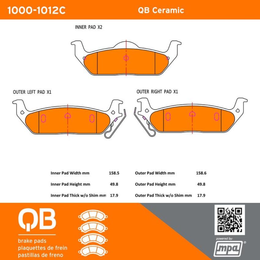 MPA 1000-1012C QB Ceramic Brake Pads
