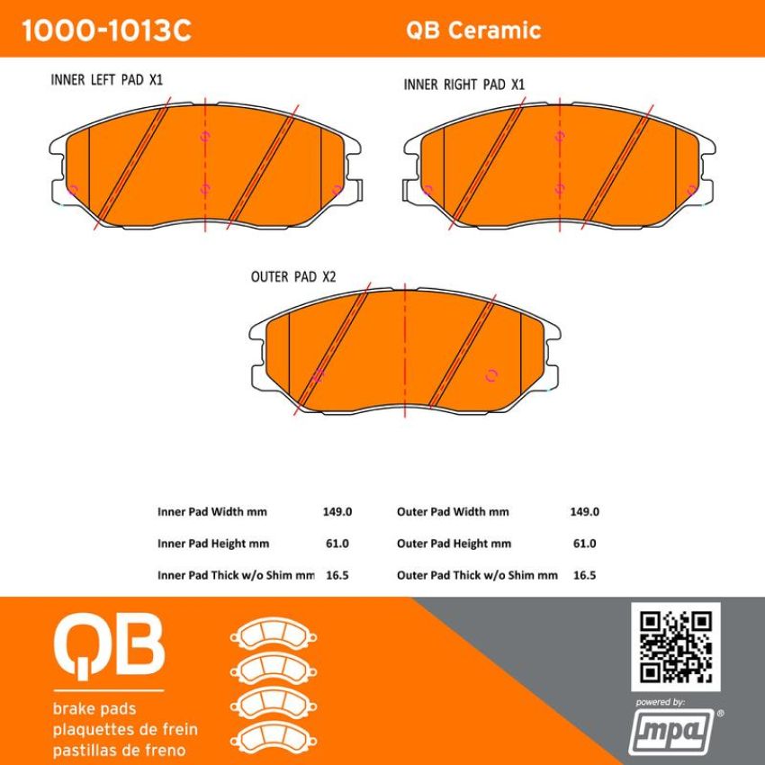 MPA 1000-1013C QB Ceramic Brake Pads