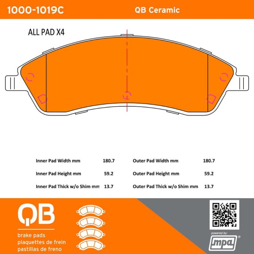MPA 1000-1019C QB Ceramic Brake Pads