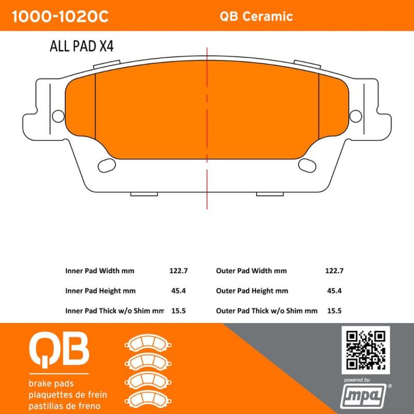MPA 1000-1020C QB Ceramic Brake Pads