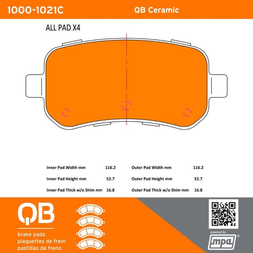 MPA 1000-1021C QB Ceramic Brake Pads