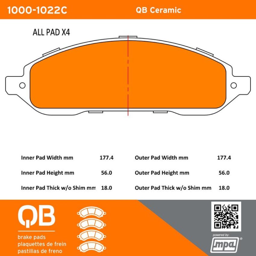 MPA 1000-1022C QB Ceramic Brake Pads