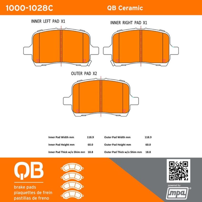 MPA 1000-1028C QB Ceramic Brake Pads