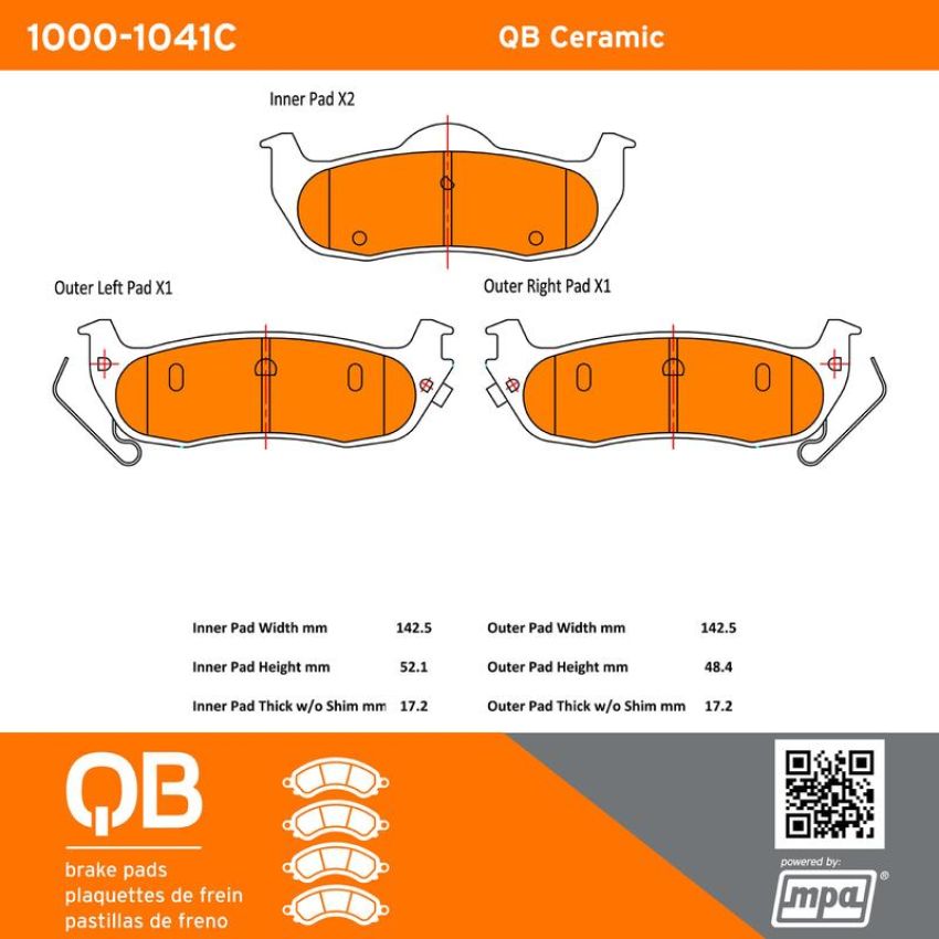 MPA 1000-1041C QB Ceramic Brake Pads