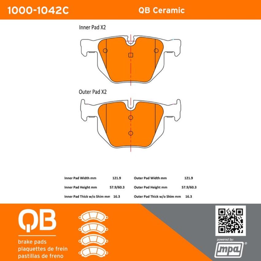 MPA 1000-1042C QB Ceramic Brake Pads