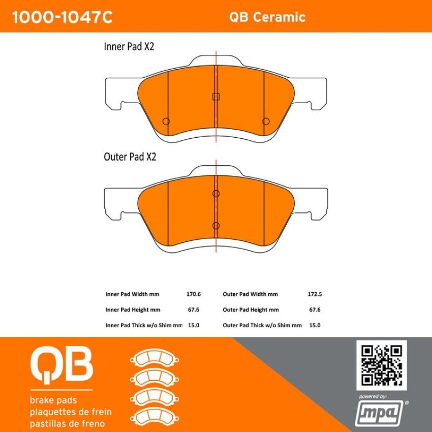 MPA 1000-1047C QB Ceramic Brake Pads