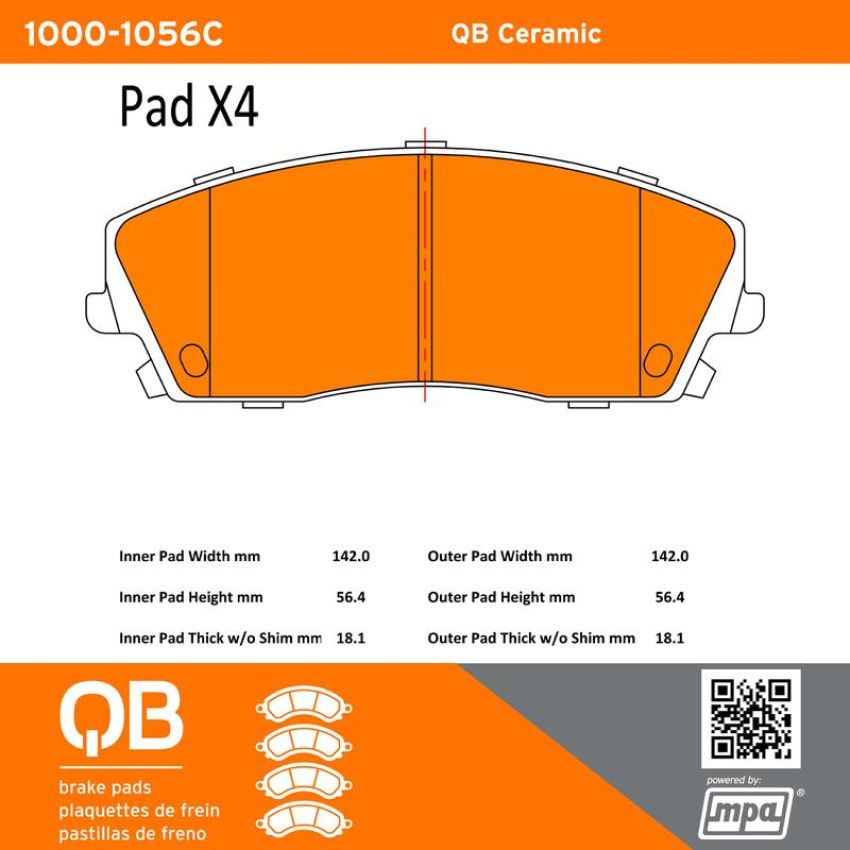 MPA 1000-1056C QB Ceramic Brake Pads