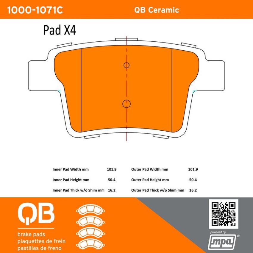 MPA 1000-1071C QB Ceramic Brake Pads
