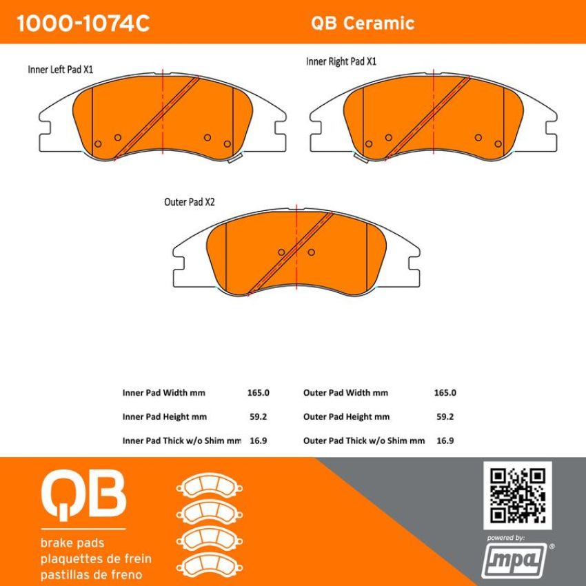 MPA 1000-1074C QB Ceramic Brake Pads
