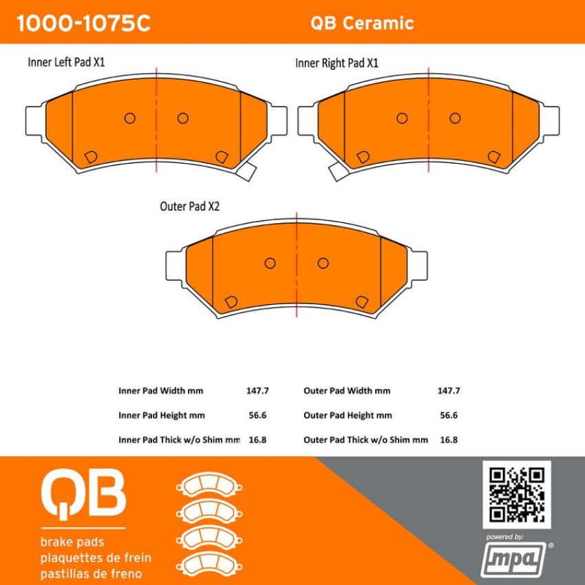 MPA 1000-1075C QB Ceramic Brake Pads