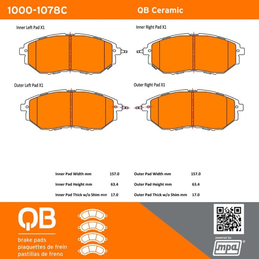 MPA 1000-1078C QB Ceramic Brake Pads