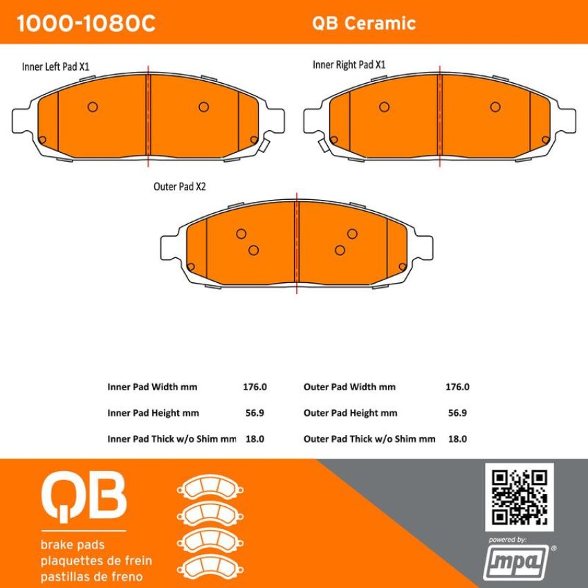 MPA 1000-1080C QB Ceramic Brake Pads