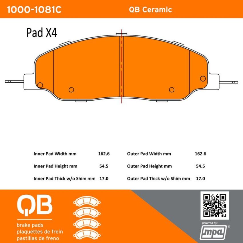 MPA 1000-1081C QB Ceramic Brake Pads