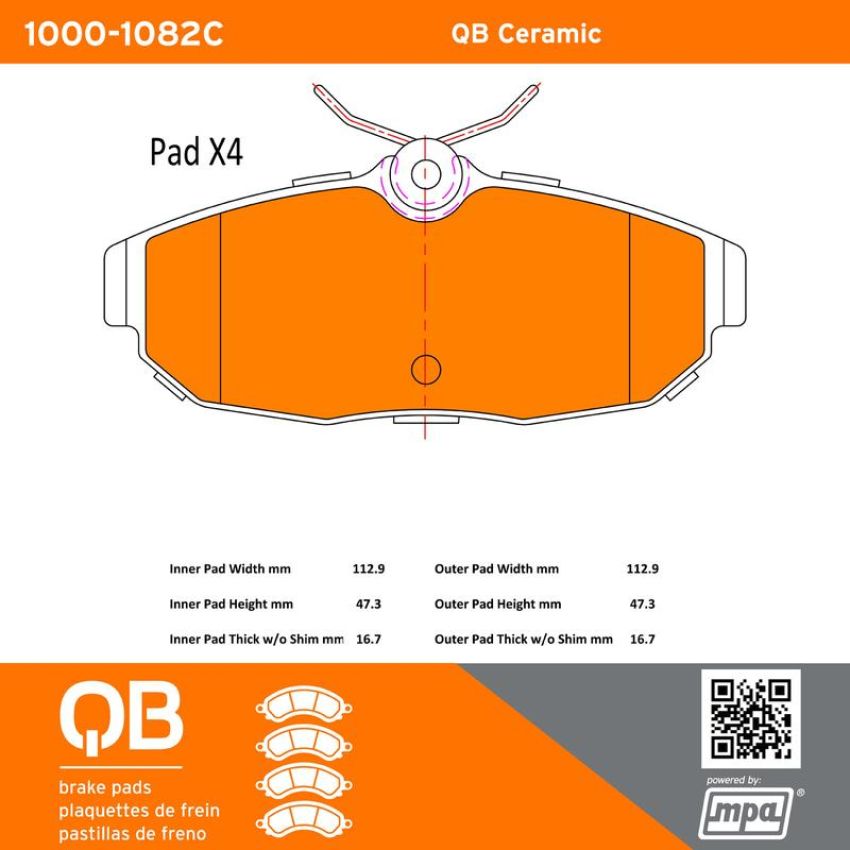 MPA 1000-1082C QB Ceramic Brake Pads
