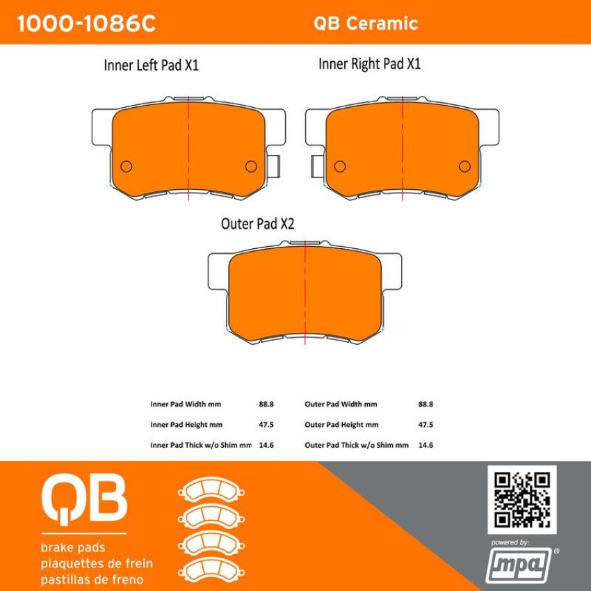 MPA 1000-1086C QB Ceramic Brake Pads