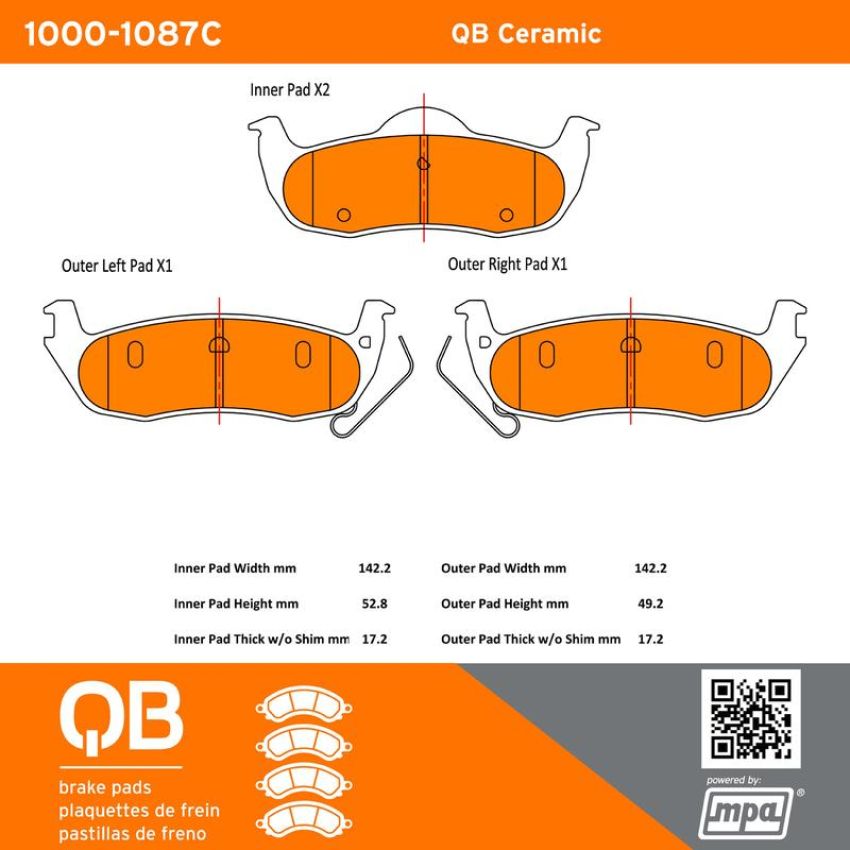 MPA 1000-1087C QB Ceramic Brake Pads