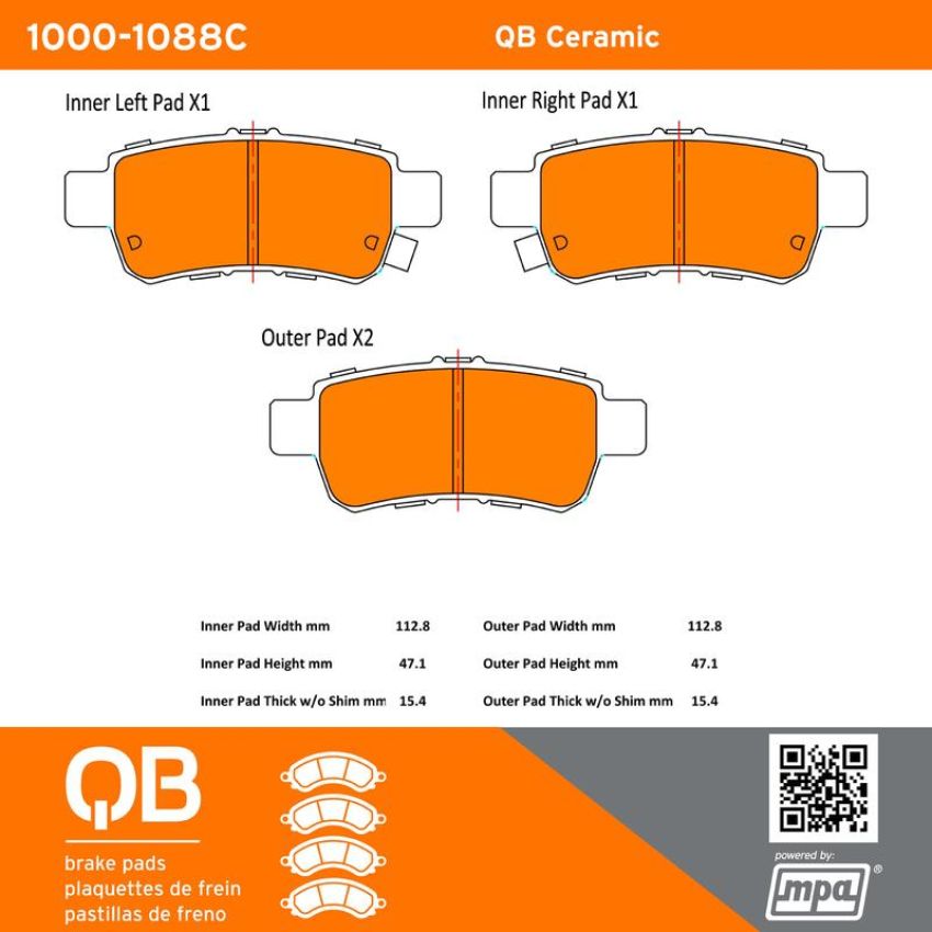 MPA 1000-1088C QB Ceramic Brake Pads