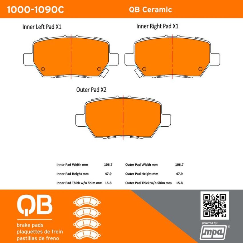 MPA 1000-1090C QB Ceramic Brake Pads