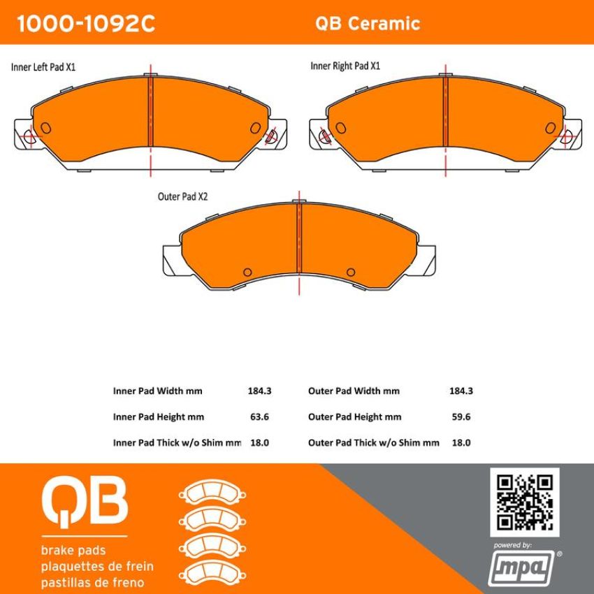 MPA 1000-1092C QB Ceramic Brake Pads