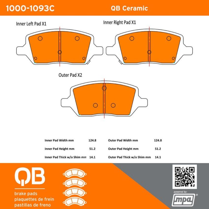 MPA 1000-1093C QB Ceramic Brake Pads