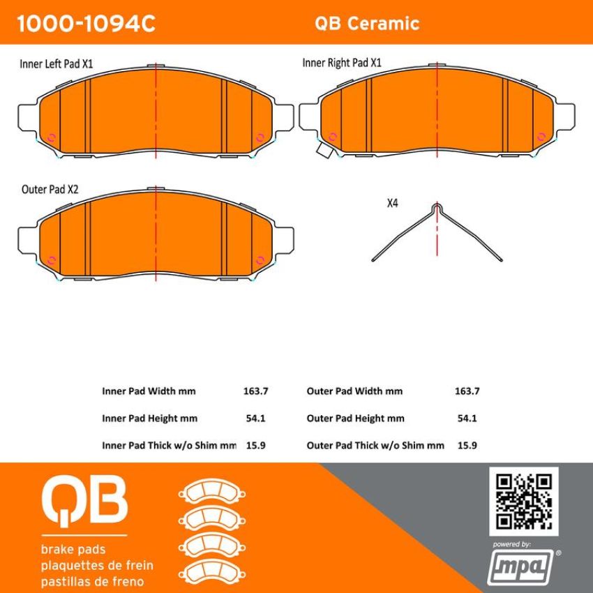 MPA 1000-1094C QB Ceramic Brake Pads