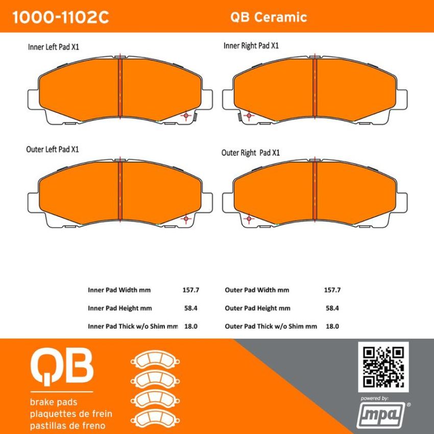 MPA 1000-1102C QB Ceramic Brake Pads