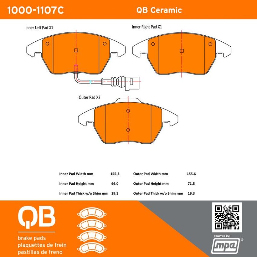 MPA 1000-1107C QB Ceramic Brake Pads