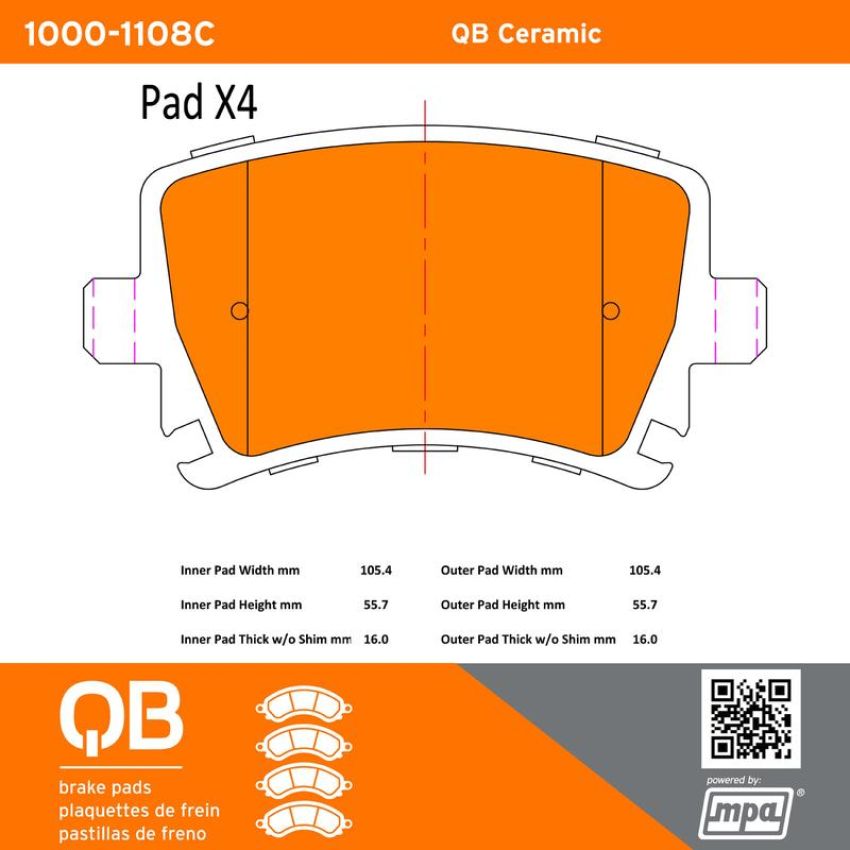MPA 1000-1108C QB Ceramic Brake Pads