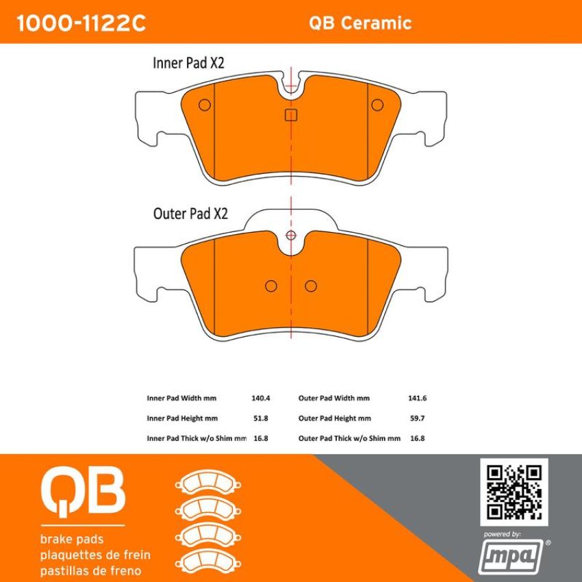 MPA 1000-1122C QB Ceramic Brake Pads