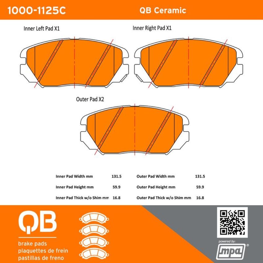 MPA 1000-1125C QB Ceramic Brake Pads