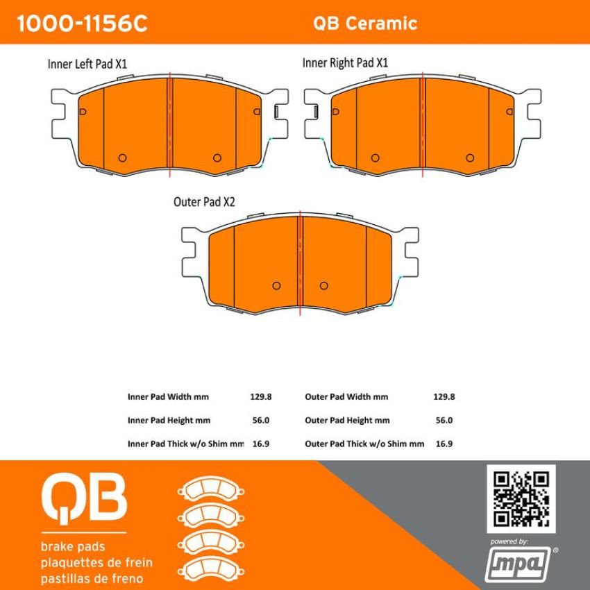 MPA 1000-1156C QB Ceramic Brake Pads