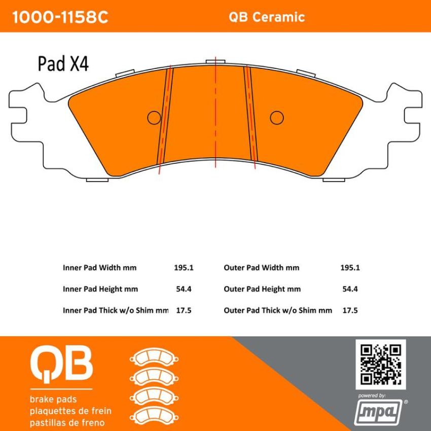 MPA 1000-1158C QB Ceramic Brake Pads