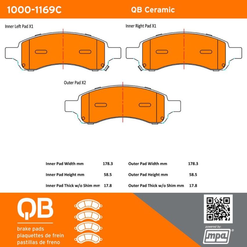 MPA 1000-1169C QB Ceramic Brake Pads