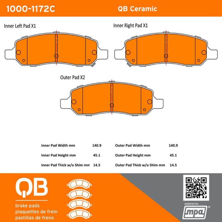 MPA 1000-1172C QB Ceramic Brake Pads